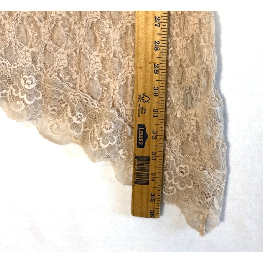 H&M BeigeNWT Sheer Lingerie Slip Dress M Lace Camisole Asymmetrical Hem Coquette - Picture 10 of 11